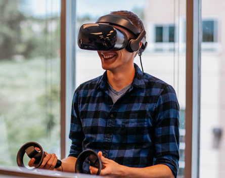 Virtual Reality Photoshoot with Frozen Mountain Employee